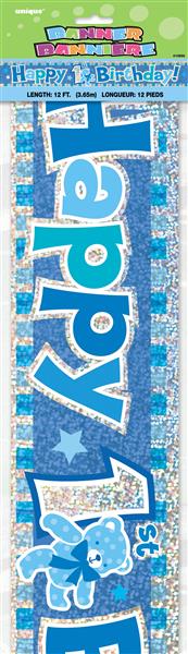 Grote foto happy 1st birthday blue prism banner 12 ft verzamelen overige verzamelingen