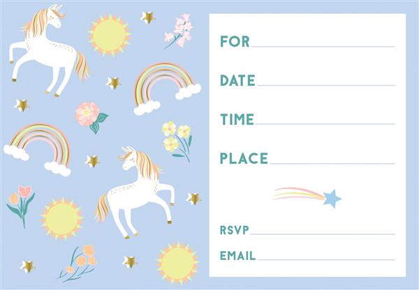 Grote foto dainty unicorn invitations 8ct verzamelen overige verzamelingen