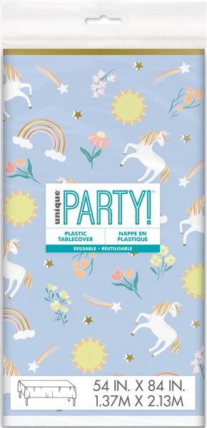 Grote foto dainty unicorn rectangular plastic table cover 54 x 84 verzamelen overige verzamelingen