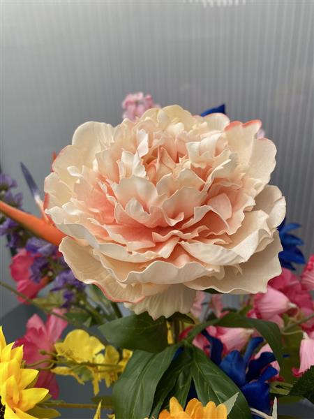 Grote foto luxe veldboeket kunst zijdenbloemen kleurrijk huis en inrichting woningdecoratie
