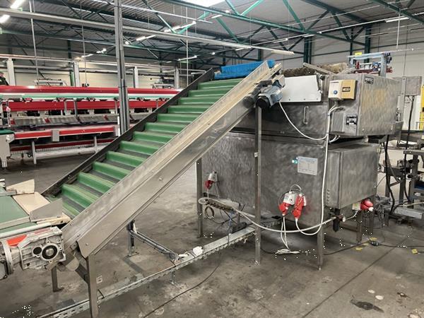 Grote foto newtec 2014a afweegmachine met elevator en zakkenvulmachine voor appels agrarisch tuinbouw