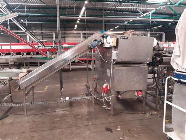 Grote foto newtec 2014a afweegmachine met elevator en zakkenvulmachine voor appels agrarisch tuinbouw