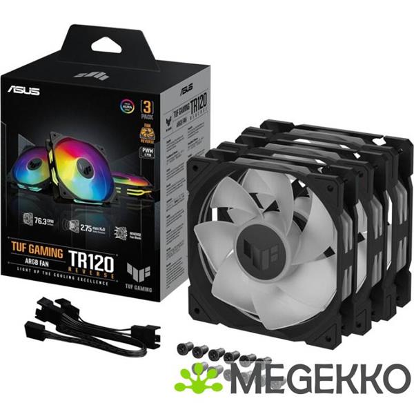 Grote foto asus tuf gaming tr120 fan argb reverse black 3in1 computers en software overige computers en software