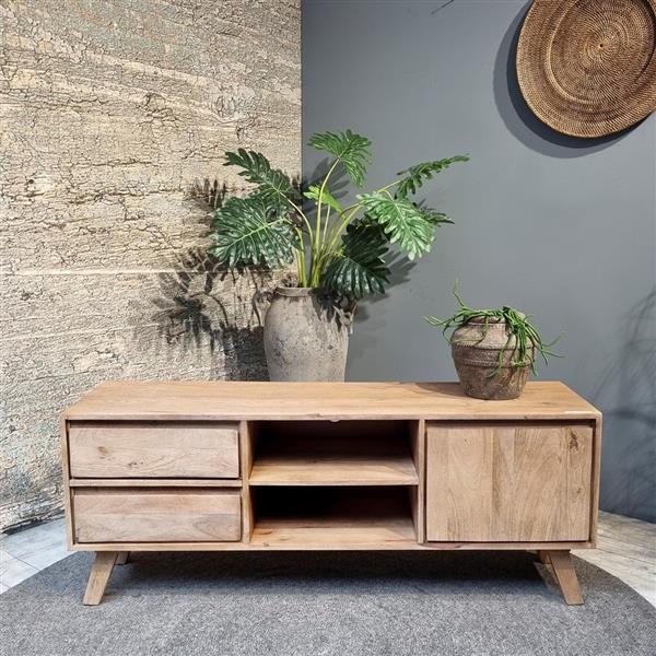 Grote foto tv meubel bibi mangohout 150x60x40 cm huis en inrichting eettafels