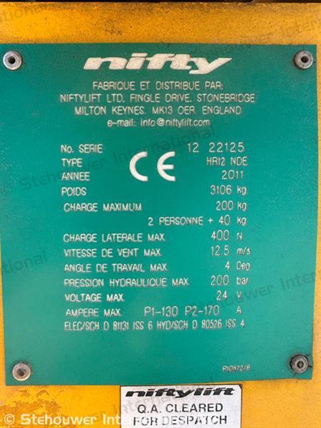 Grote foto niftylift hr12ne knik telescoop hoogwerker nifty lift hr 12 doe het zelf en verbouw hoogwerkers