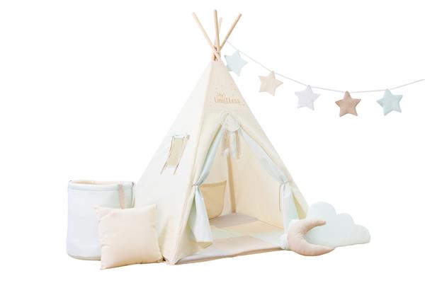 Grote foto set xxl tipi tent pastel square met accessoires set xxl tipi tent speelmat 3 kussens speelgoed kinderen en baby overige