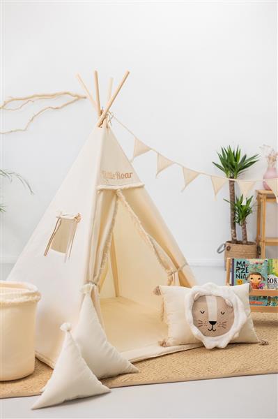 Grote foto set xxl tipi tent little roar met accessoires set xxl tipi tetn speelmat binnenzak slinger 3 kinderen en baby overige