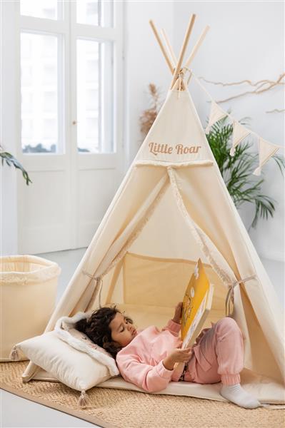 Grote foto set xxl tipi tent little roar met accessoires set xxl tipi tetn speelmat binnenzak slinger 3 kinderen en baby overige