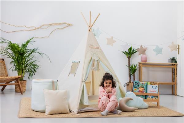 Grote foto set xxl tipi tent pastel square met accessoires set xxl tipi tent speelmat 3 kussens speelgoed kinderen en baby overige