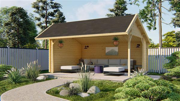 Grote foto blokhut tuinhuis th ringen 44 mm tuin en terras tuinhuisjes en blokhutten
