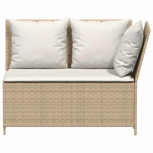 Grote foto vidaxl 3 delige loungeset met kussens poly rattan beige tuin en terras tuinmeubelen