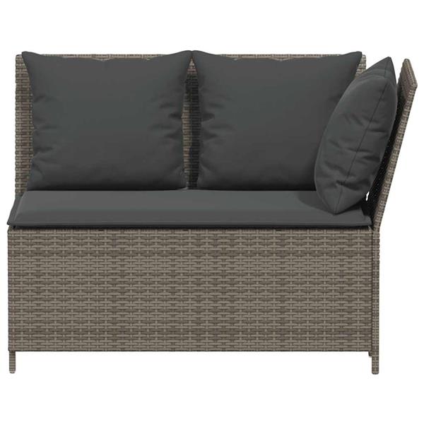 Grote foto vidaxl 3 delige loungeset met kussens poly rattan grijs tuin en terras tuinmeubelen