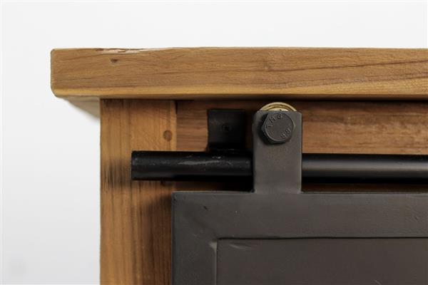 Grote foto dressoir blackburn 2 deur 6 la 180 cm naturel teak zwart metaal huis en inrichting eettafels