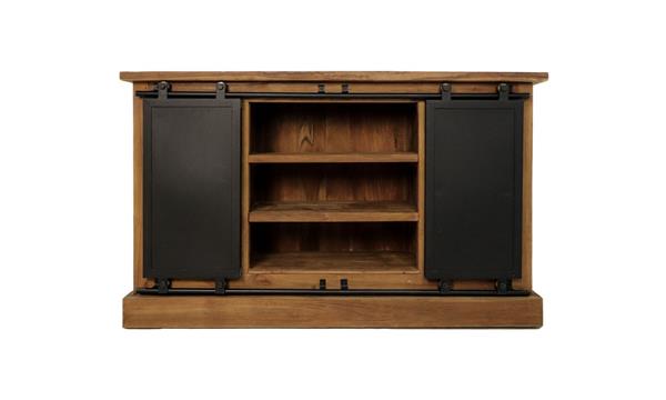 Grote foto dressoir blackburn 2 deur 6 la 180 cm naturel teak zwart metaal huis en inrichting eettafels