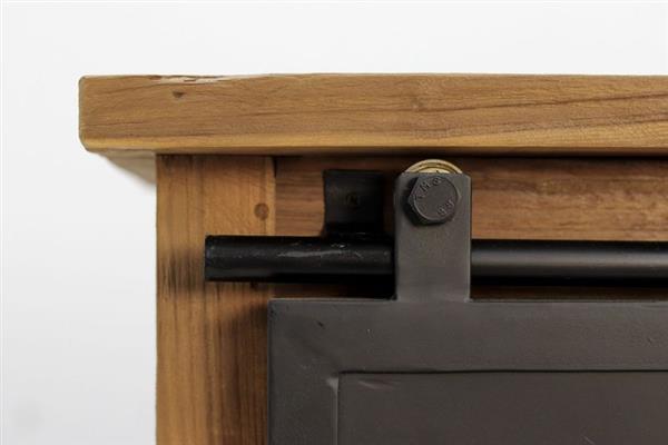Grote foto dressoir blackburn 2 deur 6 la 180 cm naturel teak zwart metaal huis en inrichting eettafels