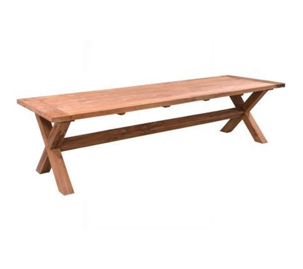 Grote foto tuin eettafel cross teakhout 300x100 cm huis en inrichting eettafels