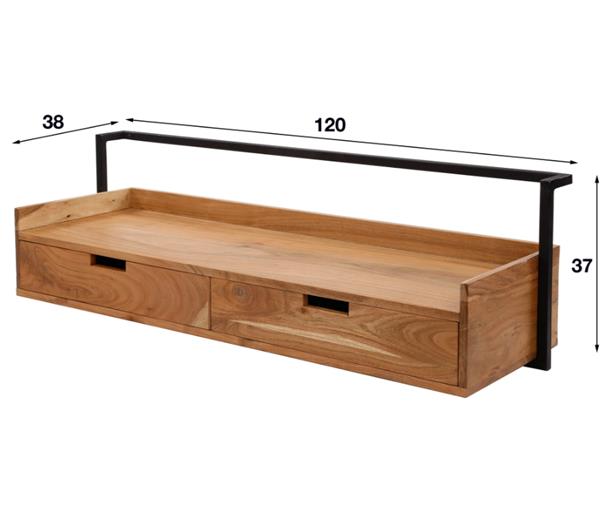 Grote foto wandbureau air solid massief acacia naturel huis en inrichting stoelen