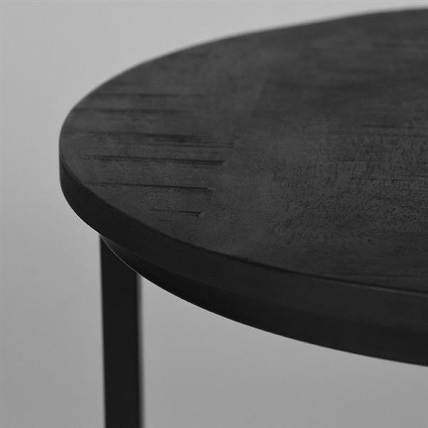 Grote foto salontafel set duo 50x50x45 cm zwart mangohout l zwart metaal huis en inrichting eettafels