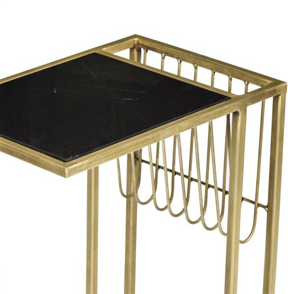 Grote foto bijzettafel slider djura marmer zwart goud huis en inrichting eettafels
