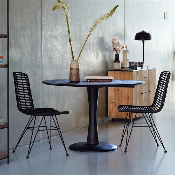 Grote foto eettafel brix vivian black 120 cm huis en inrichting eettafels