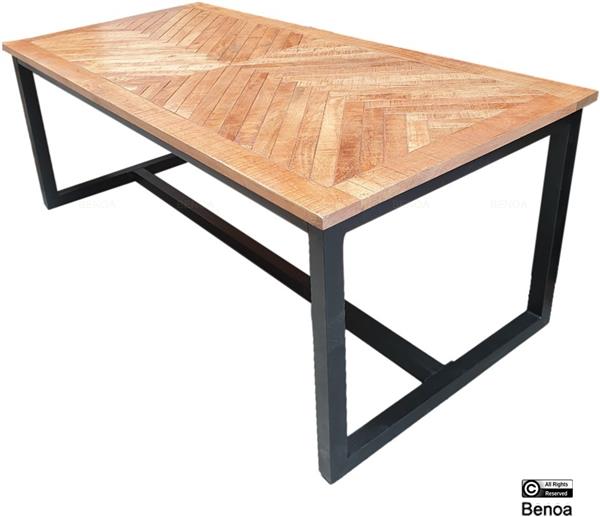 Grote foto eettafel jax visgraat mangohout staal verkrijgbaar in 4 maten huis en inrichting eettafels
