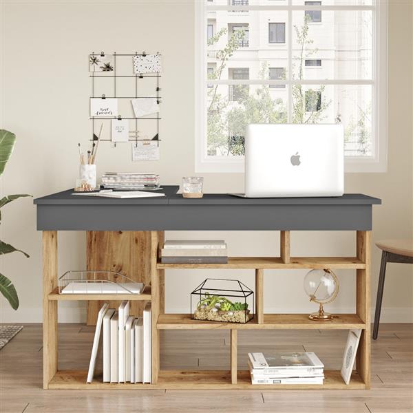Grote foto bureau cito pine antraciet huis en inrichting stoelen