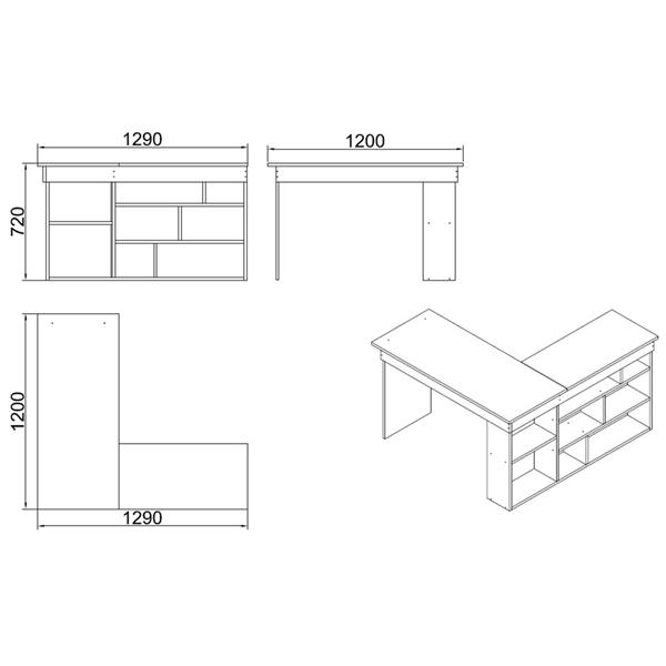 Grote foto bureau cito pine antraciet huis en inrichting stoelen