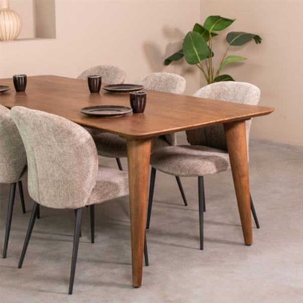 Grote foto eettafel fly 220x100x76 cm nature smooth mangohout huis en inrichting eettafels
