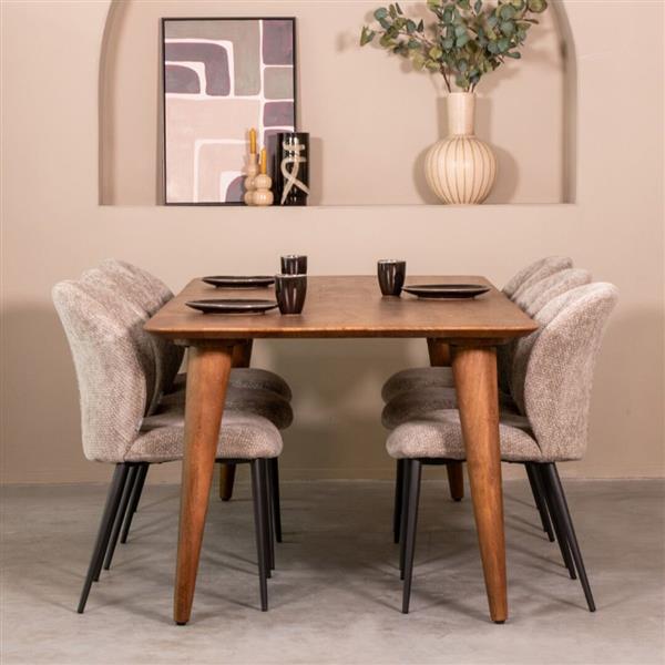 Grote foto eettafel fly 220x100x76 cm nature smooth mangohout huis en inrichting eettafels