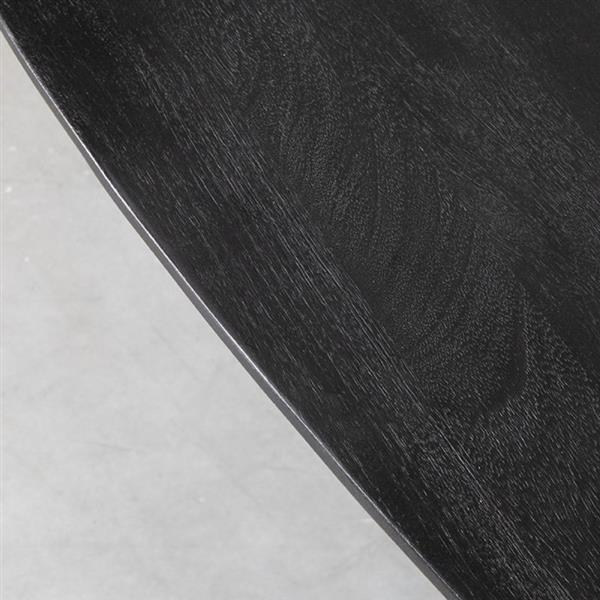 Grote foto eettafel rosie 220x100x76 cm zwart mangohout zwart metaal huis en inrichting eettafels
