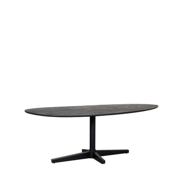 Grote foto eettafel rosie 220x100x76 cm zwart mangohout zwart metaal huis en inrichting eettafels