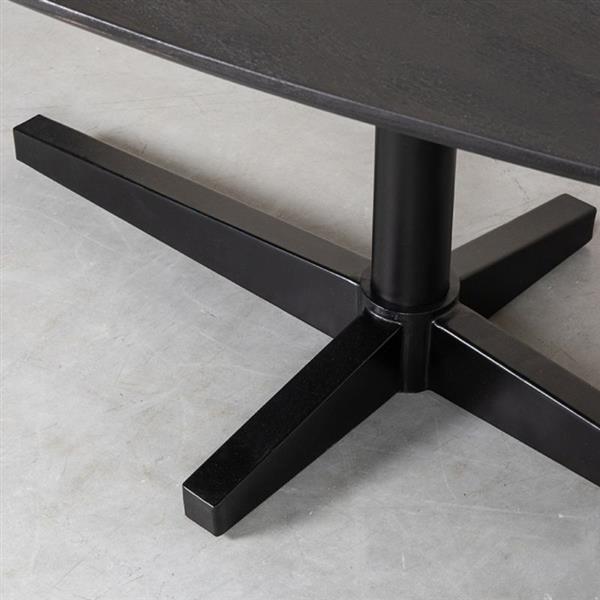 Grote foto eettafel rosie 220x100x76 cm zwart mangohout zwart metaal huis en inrichting eettafels