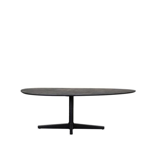 Grote foto eettafel rosie 220x100x76 cm zwart mangohout zwart metaal huis en inrichting eettafels