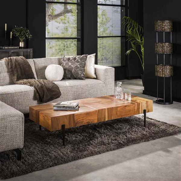 Grote foto salontafel blocks 150x60 cm acaciahout rechthoekig huis en inrichting eettafels
