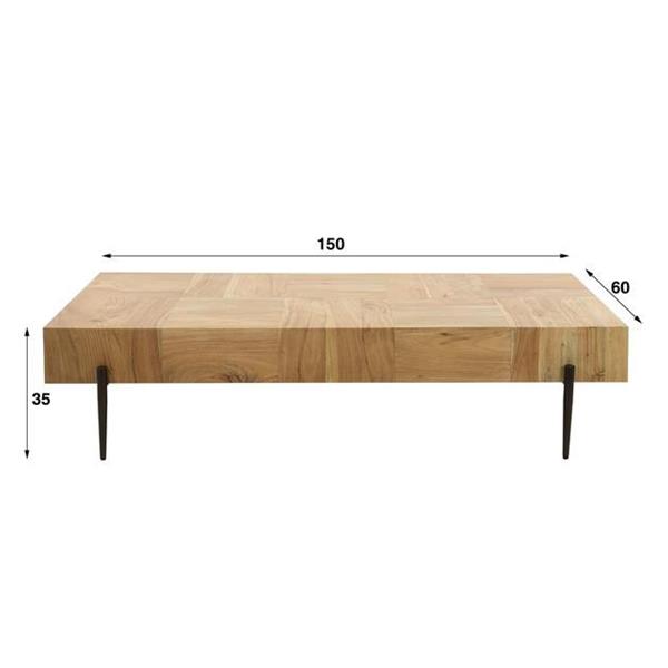 Grote foto salontafel blocks 150x60 cm acaciahout rechthoekig huis en inrichting eettafels