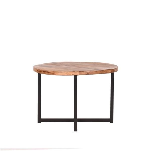 Grote foto bijzettafel dex 60x60x40 cm rough mangohout l zwart metaal huis en inrichting eettafels