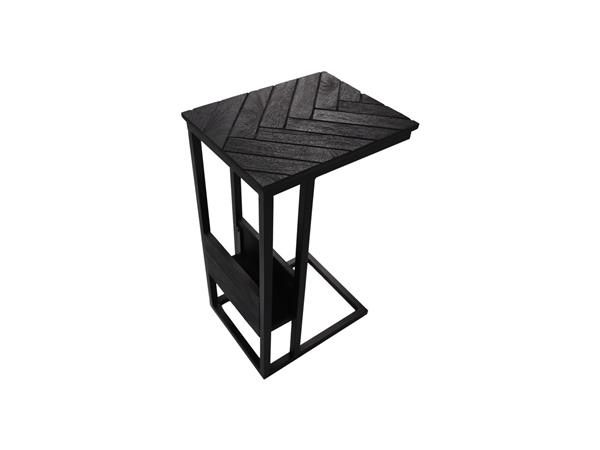 Grote foto bijzettafel verona 30x38x65 cm zwart mangohout visgraat huis en inrichting eettafels