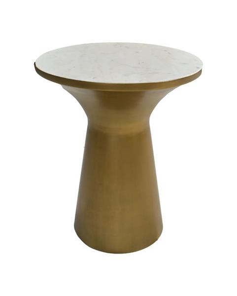 Grote foto ronde bijzettafel miracle 40x50 cm marmer goud metaal huis en inrichting eettafels