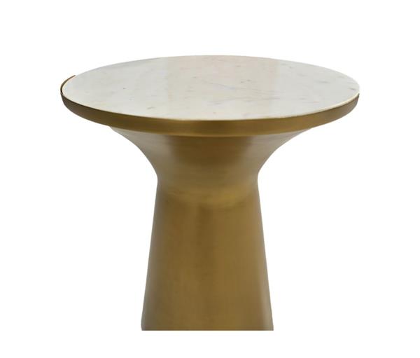 Grote foto ronde bijzettafel miracle 40x50 cm marmer goud metaal huis en inrichting eettafels