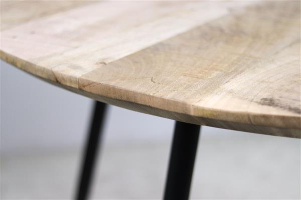 Grote foto pilaren bijzettafel swiss edge set van 2 acaciahout metaal huis en inrichting eettafels
