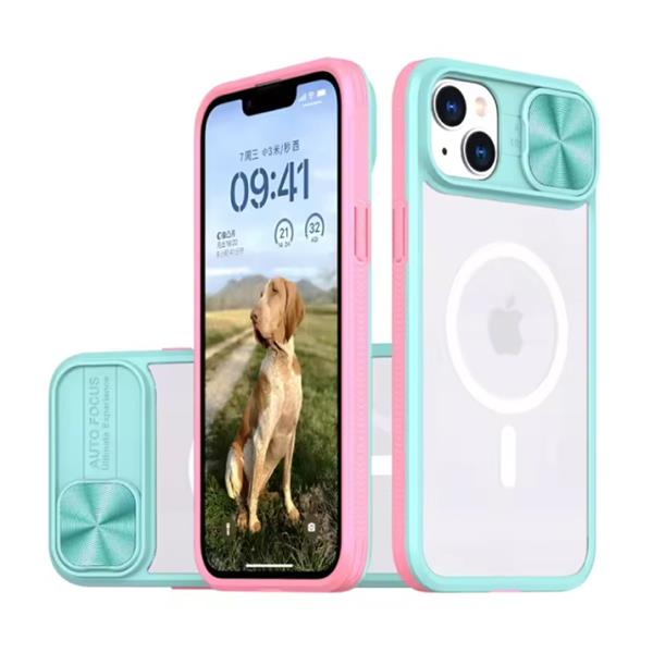 Grote foto draadloos opladen hoesje voor iphone 13 pro max met camera slide bumper cover voor magsafe r telecommunicatie mobieltjes
