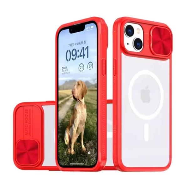 Grote foto draadloos opladen hoesje voor iphone xr met camera slide bumper cover voor magsafe rood telecommunicatie mobieltjes