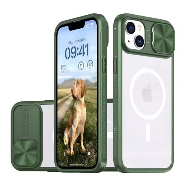 Grote foto draadloos opladen hoesje voor iphone 8 plus met camera slide bumper cover voor magsafe groen telecommunicatie mobieltjes