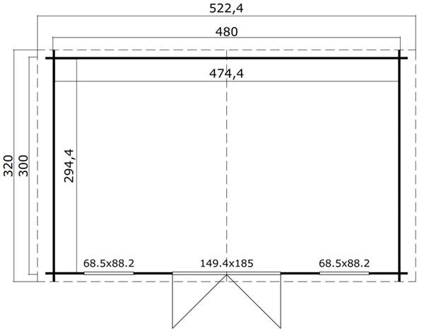 Grote foto blokhut udo 480x300 onbehandeld vuren tuin en terras tuinhuisjes en blokhutten