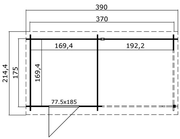 Grote foto blokhut met overkapping jelle 370x175 tuin en terras tuinhuisjes en blokhutten