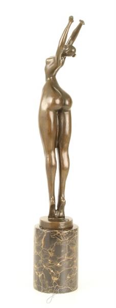 Grote foto een bronzen beeld sculptuur van een kunstzinnige naakte vrouw tuin en terras tuindecoratie