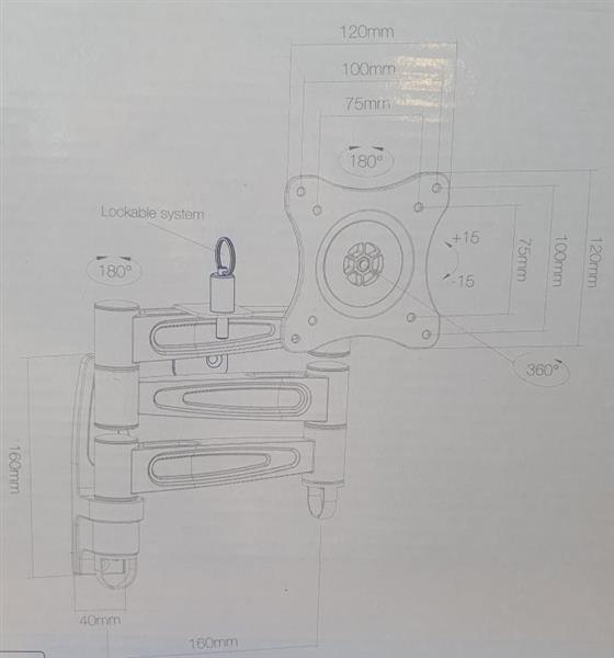 Grote foto avtex ak 87tm 3 armige vesa steun aluminium huis en inrichting overige