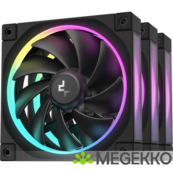 Grote foto deepcool fl12 3 in 1 computer behuizing ventilator 12 cm zwart 3 stuk s computers en software overige computers en software