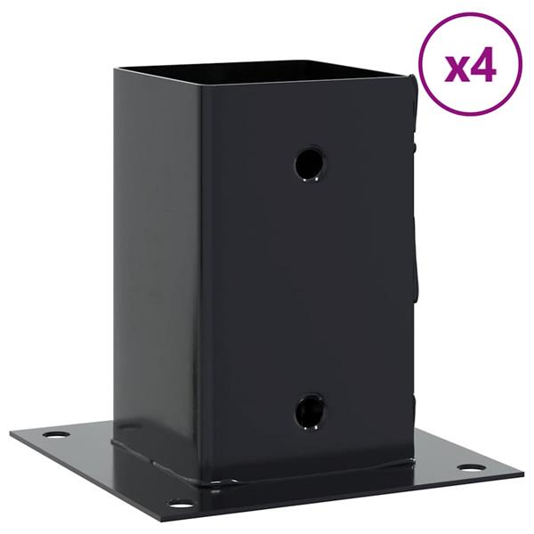 Grote foto vidaxl spokkels vierkant 4 st 81x81 mm gepoedercoat staal antraciet tuin en terras overige tuin en terras