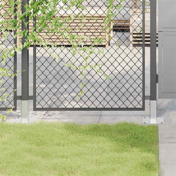 Grote foto vidaxl spokkels vierkant 4 st gegalvaniseerd staal zilverkleurig tuin en terras overige tuin en terras